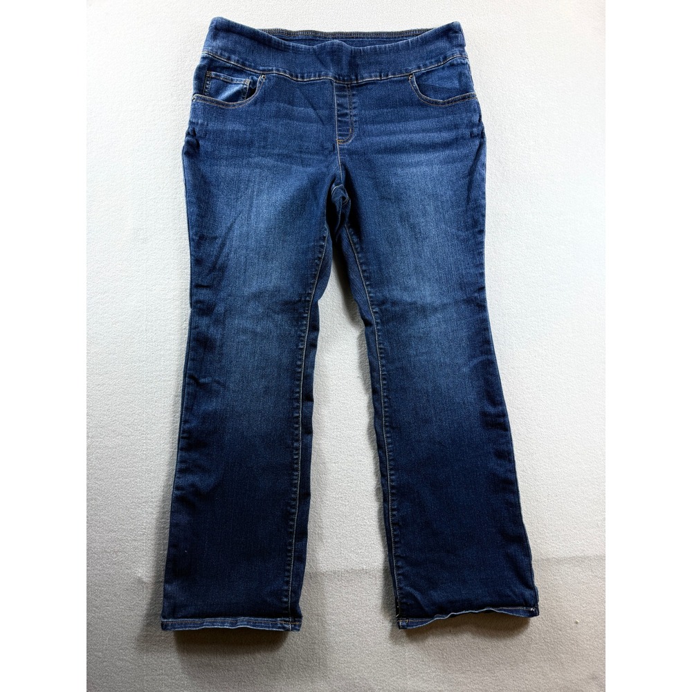 The Pioneer Woman Jeans Women XL Blue Floral Embroidered Pull On 38x31